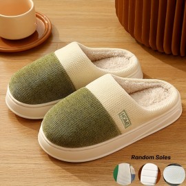 Winter Indoor Warm Man Shoes Couples Bedroom Slipper Non-Slip Soft Bottom Slippers Unisex Home Slippers Women Cotton Shoes