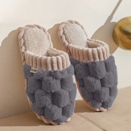 Beehive Like Home Slippers Soft Plush Cozy House Slippers Anti-skid Slip-on Shoes Indoor For Men Winter Shoes