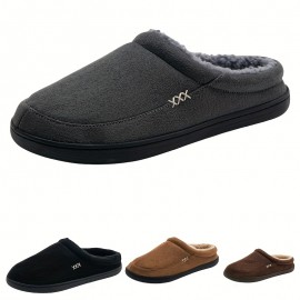 Home Slippers Soft Plush Cozy House Slippers Anti-skid Slip-on Shoes Indoor For Men Winter Shoes