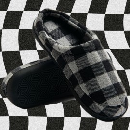 Plaid Home Slippers Soft Cozy House Slippers Anti-skid Slip-on Shoes Indoor For Men Fall Winter Shoes, With Plus Sizes Available