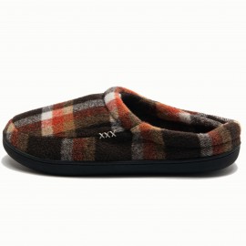 Plaid Home Slippers Soft Cozy House Slippers Anti-skid Slip-on Shoes Indoor For Men Fall Winter Shoes, With Plus Sizes Available