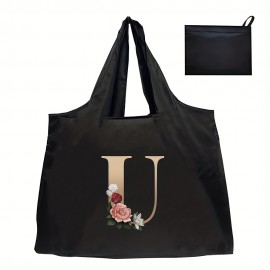 Portable Large Capacity Shoulder Bag, Floral Pattern Handbag, Perfect Underarm Bag For Shopping