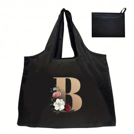 Portable Large Capacity Shoulder Bag, Floral Pattern Handbag, Perfect Underarm Bag For Shopping