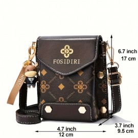 Mini Vintage Cellphone Bag, Retro PU Crossbody Bag, Women's Fashion Handbag, Card Holder & Wallet (4.7\