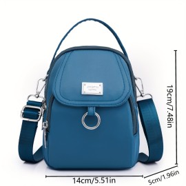 Solid Color Zipper Crossbody Bag, All-Mat H Coin Purse, Women's Shoulder Bag For Shopping