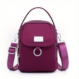 Mini Casual Design Crossbody Bag, Solid Color Satchel Bag, All-Match Zipper Shoulder Bag