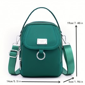 Mini Casual Design Crossbody Bag, Solid Color Satchel Bag, All-Match Zipper Shoulder Bag