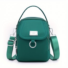 Mini Casual Design Crossbody Bag, Solid Color Satchel Bag, All-Match Zipper Shoulder Bag