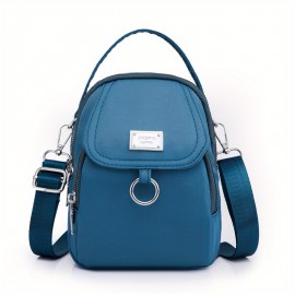 Mini Casual Design Crossbody Bag, Solid Color Satchel Bag, All-Match Zipper Shoulder Bag