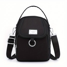 Mini Casual Design Crossbody Bag, Solid Color Satchel Bag, All-Match Zipper Shoulder Bag