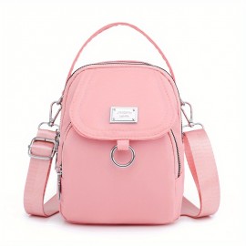 Mini Casual Design Crossbody Bag, Solid Color Satchel Bag, All-Match Zipper Shoulder Bag