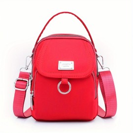 Mini Casual Design Crossbody Bag, Solid Color Satchel Bag, All-Match Zipper Shoulder Bag