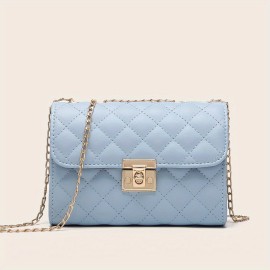 Quilted Crossbody Bag, Fashionable Chain Clutch Bag, Shoulder Bag, Square Bag, Satchel Bag