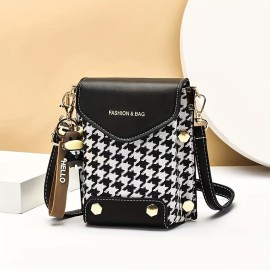 Mini Rivet Crossbody Bag For Women, Fashion Graphic Mobile Phone Bag, Cute Shoulder Wallet Coin Purse