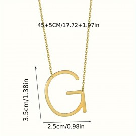 Large Initial Necklace Name Monogram Pendant Necklace Minimalist English Letter Clavicle Chain Accessories For Women Girls Gift