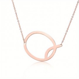 Large Initial Necklace Name Monogram Pendant Necklace Minimalist English Letter Clavicle Chain Accessories For Women Girls Gift