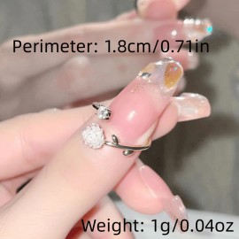 Camellia Flower Open Ring Cute Adjustable Finger Jewelry Accessories