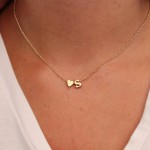 Tiny Heart Dainty Initial English Letter Necklace Alloy Neck Decoration For Women Birthday Gift