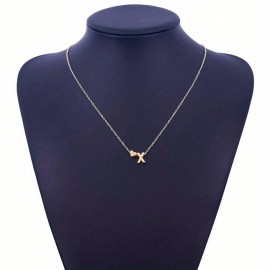 Tiny Heart Dainty Initial English Letter Necklace Alloy Neck Decoration For Women Birthday Gift