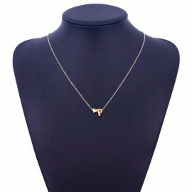 Tiny Heart Dainty Initial English Letter Necklace Alloy Neck Decoration For Women Birthday Gift