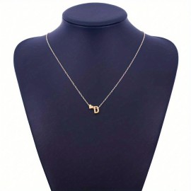 Tiny Heart Dainty Initial English Letter Necklace Alloy Neck Decoration For Women Birthday Gift