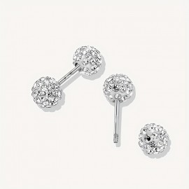 Stud Earrings Ball Design Alloy Earrings Plating Spiral Rhinestone Fashion Style Jewelry Trendy Gift For Women Girls