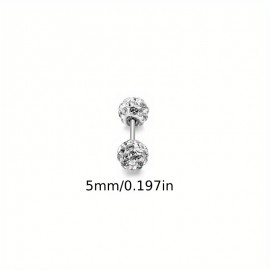 Stud Earrings Ball Design Alloy Earrings Plating Spiral Rhinestone Fashion Style Jewelry Trendy Gift For Women Girls