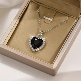 Heart Pendant Necklace Elegant Rhinestone Crystal Party Jewelry Bridal Engagement Wedding Accessories