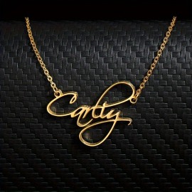 Personalized Creative DIY Customized Cursive Script English Letter Necklace (Customied Only English Language)