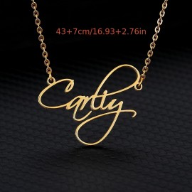 Personalized Creative DIY Customized Cursive Script English Letter Necklace (Customied Only English Language)