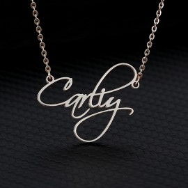 Personalized Creative DIY Customized Cursive Script English Letter Necklace (Customied Only English Language)