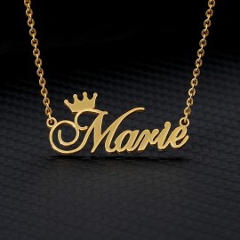 Personalized Creative DIY Customized Crown English Letter Name Necklace (Customied Only English Language)