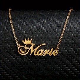 Personalized Creative DIY Customized Crown English Letter Name Necklace (Customied Only English Language)