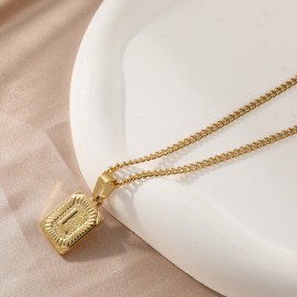 Hip Hop 18K Gold Plated Stainless Steel Letter Necklace Golden Letter Pendant Necklace