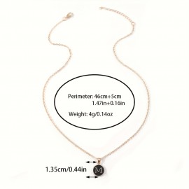 English Letters Decor Necklace Simple Pendant Necklace Alloy Necklace Jewelry Accessories For Women Girls Gifts