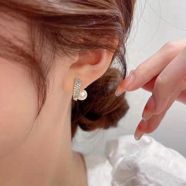 Personality Asymmetric Full Zircon Heart Shaped Tassel Earrings For Women Girls