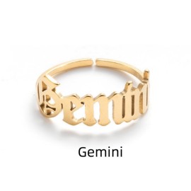 English Letter Constellation Ring Stainless Steel Ring Female Party Jewelry Gift