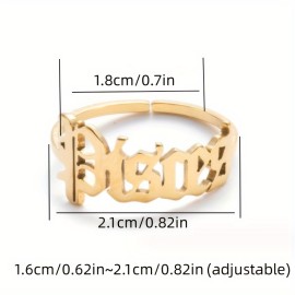 English Letter Constellation Ring Stainless Steel Ring Female Party Jewelry Gift