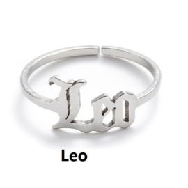 English Letter Constellation Ring Stainless Steel Ring Female Party Jewelry Gift