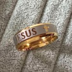 1pc Luxury Cross Ring Made Of Stainless Steel 18k Gold Plated Perfect Christmas Gift Suitable For Men And Women Catholic Religious Band