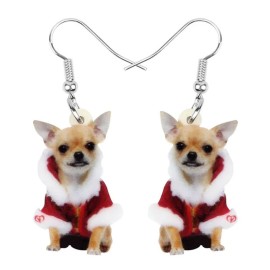 Cute Christmas Dog Design Dangle Earrings Simple Cute Style Alloy Jewelry Adorable Christmas Ear Ornaments