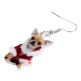 Cute Christmas Dog Design Dangle Earrings Simple Cute Style Alloy Jewelry Adorable Christmas Ear Ornaments