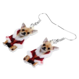 Cute Christmas Dog Design Dangle Earrings Simple Cute Style Alloy Jewelry Adorable Christmas Ear Ornaments