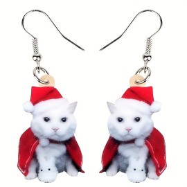 Cute Christmas Dog Design Dangle Earrings Simple Cute Style Alloy Jewelry Adorable Christmas Ear Ornaments