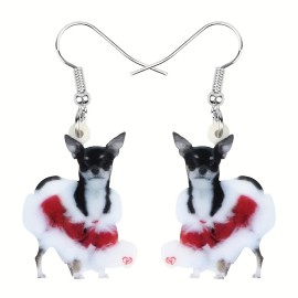 Cute Christmas Dog Design Dangle Earrings Simple Cute Style Alloy Jewelry Adorable Christmas Ear Ornaments