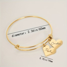 Multiple Personalized Customized Stainless Steel Nameplate Bracelet Engraved Name Bracelet Valentine's Day Gift