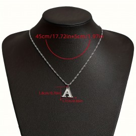 Simple Capital English Alphabet Pendant Necklace Silver Plated Neck Jewelry Gift