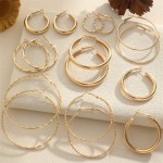 8 Pairs Set Of Hoop Earrings Alloy Jewelry Elegant Simple Style For Women Girls Daily Wear Delicate Set Gifts