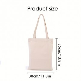 3 Pieces Canvas Tote Bags Cotton Handbag Washable Reusable Student Tote Bag Blank DIY Original Design Eco Bag, Food Shopping Bag, Gift Bags, Book Bags, White Black Nature