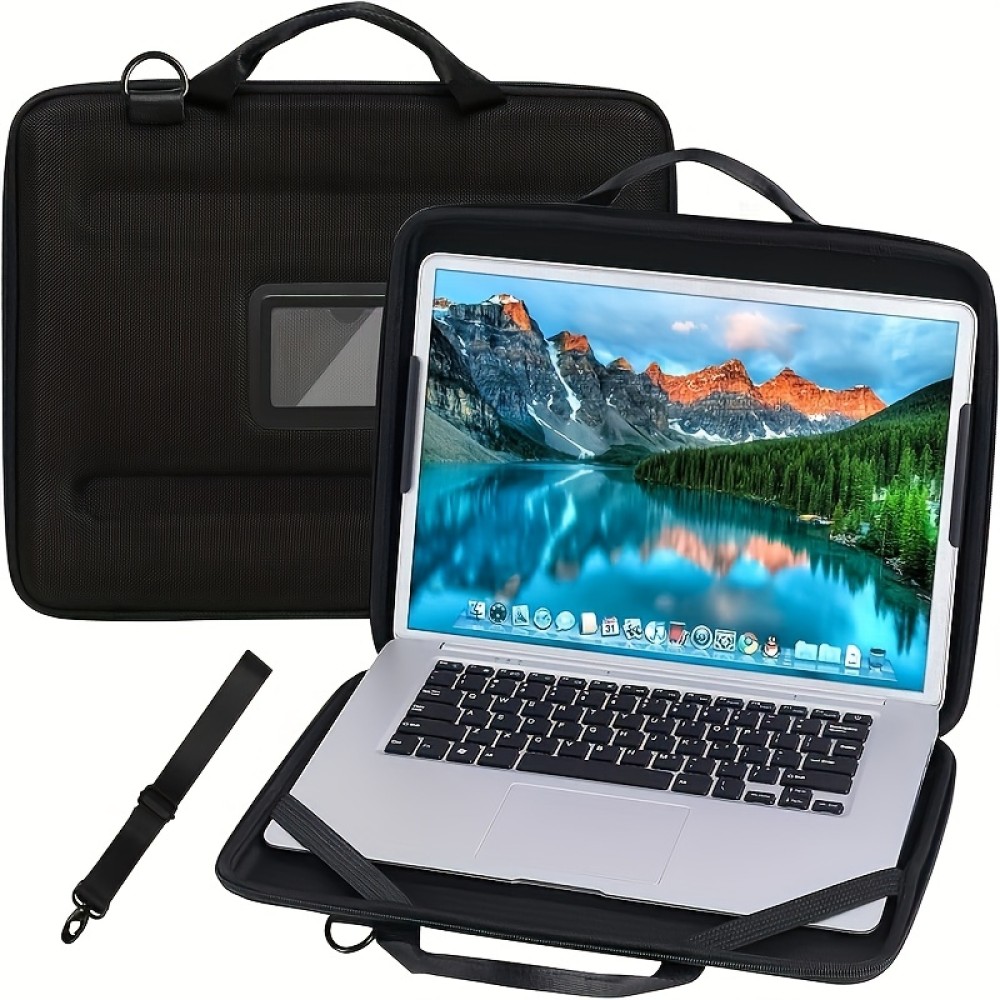 14 Inch Laptop Case,360Â°Protective Always-on Work In Chromebook Bag Hard Sleeve Cover Handle Shoulder Strap Computer Bag